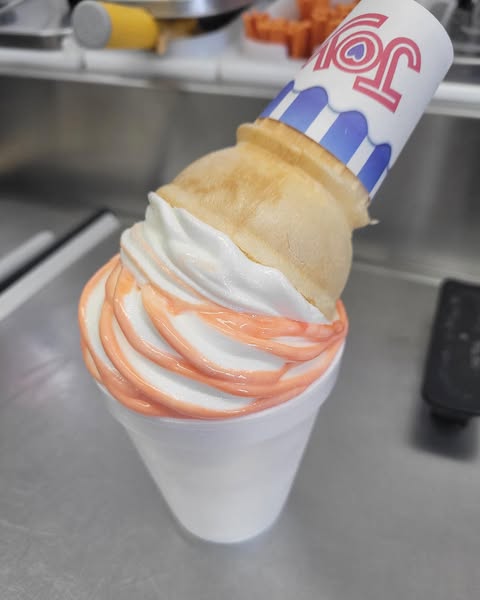 Ice cream sundae with a cone
