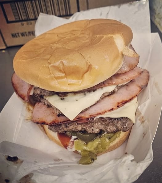 A tasty burger on a wrapper